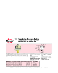 Thumbnail of document Data Sheet - A9 Snap-Action Pressure Switch